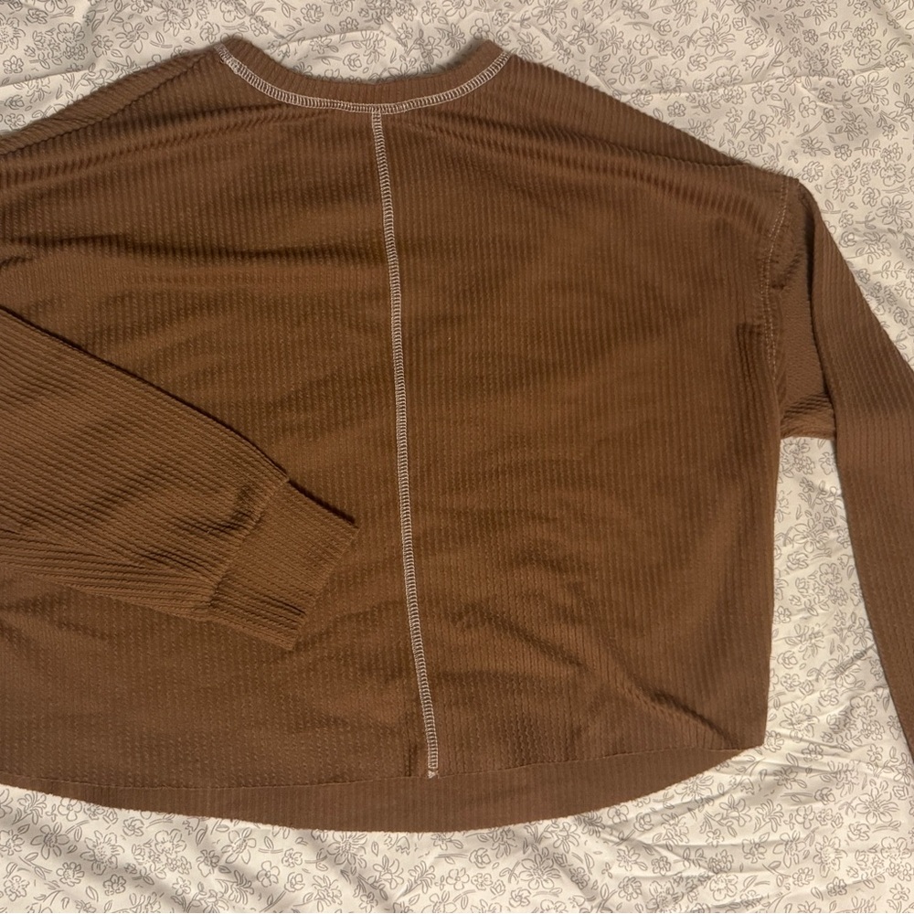 Dry Goods Brown Ribbed Blouse - Picture 2 of 2